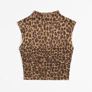 Leopard Abercrombie & Fitch Paloma Mesh Top